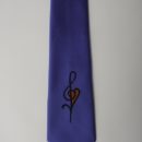 Cravate personnalisée (bleu roy + clé de sol), membres chorale