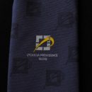 cravate bleue, logo lycée tissé jacquard, accessoire uniforme lycéens