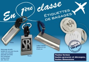 Etiquettes de bagages publicitaires en métal