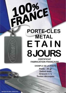 PORTE-CLEFS en étain, fabrication française