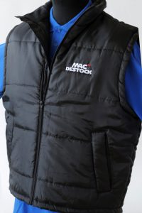 Tenue personnel - Bodywarmer matelassé avec broderie 2 couleurs blanc et rouge